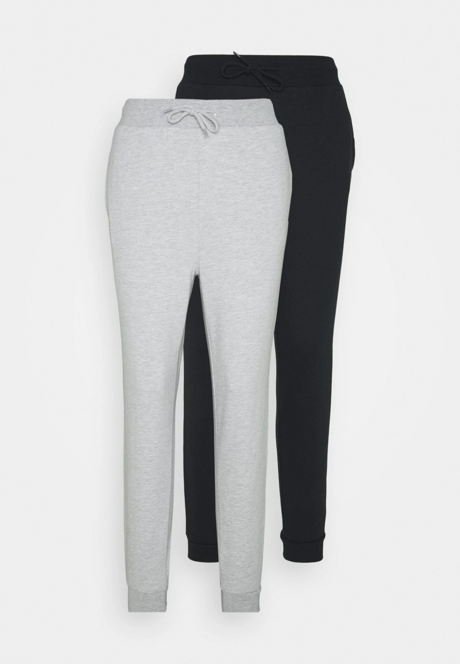 Even&Odd 2Er Pack - Slim Fit Joggers - Trainingsbroek - Mottled Light Grey/Black