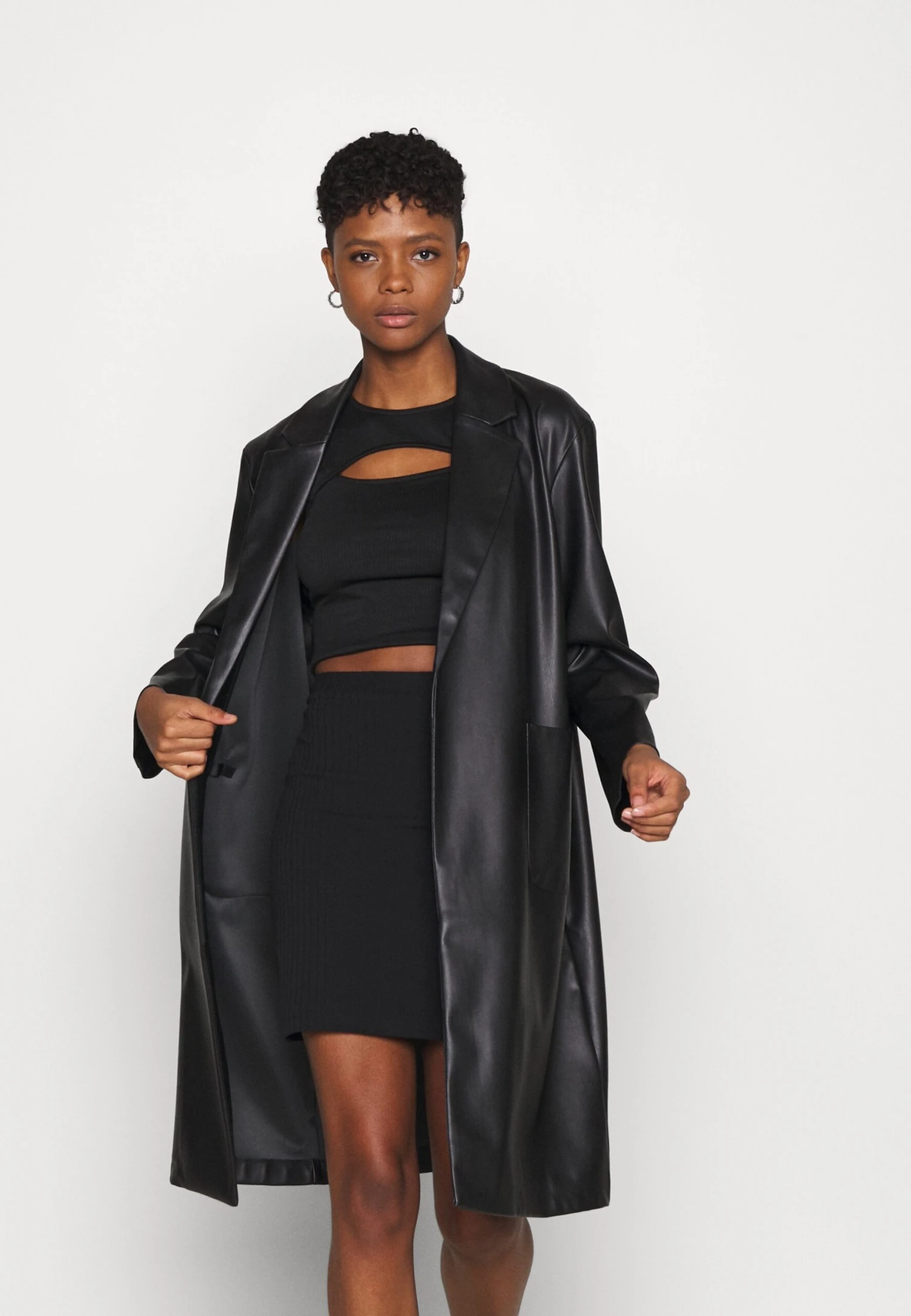 Even&Odd Basic Mini Ribbed Skirt - Kokerrok - Black - Afbeelding 4