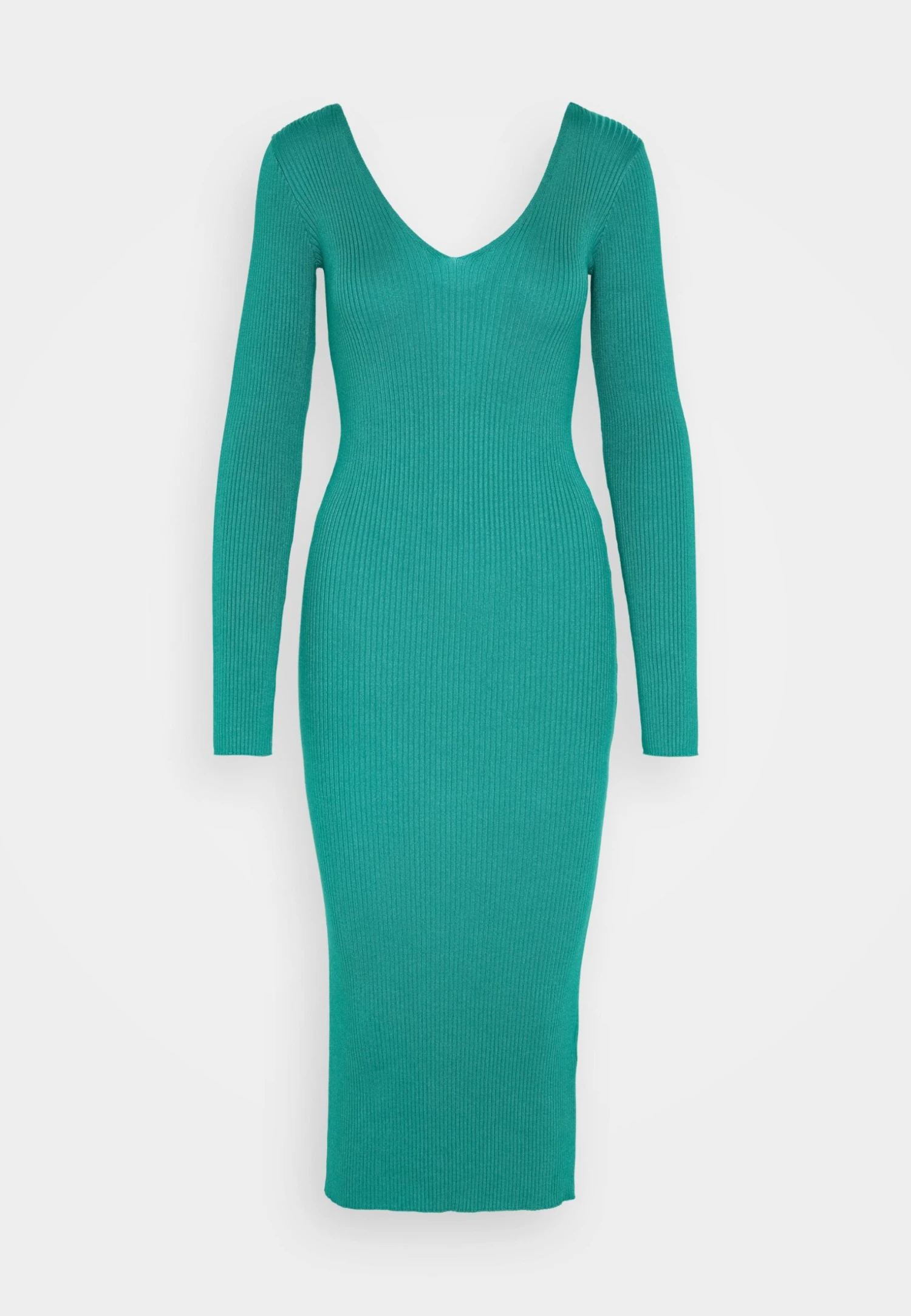 Even&Odd V Ausschnitt Midi Bodycon Strickkleid - Etui-Jurk - Green - Afbeelding 5