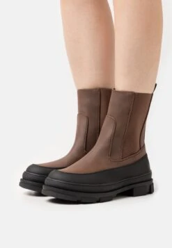 Enkellaarsjes Met Plateauzool - Dark Brown