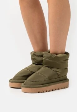 Even&Odd Enkellaarsjes Met Plateauzool - Khaki