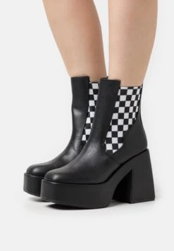 Even&Odd Enkellaarsjes Met Hoge Hak - Black