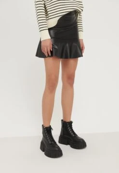 Even&Odd Leren Rok - Black